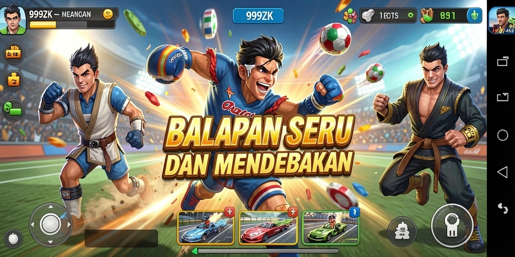 Tampilan gameplay Racing seru dengan balapan yang mendebarkan.