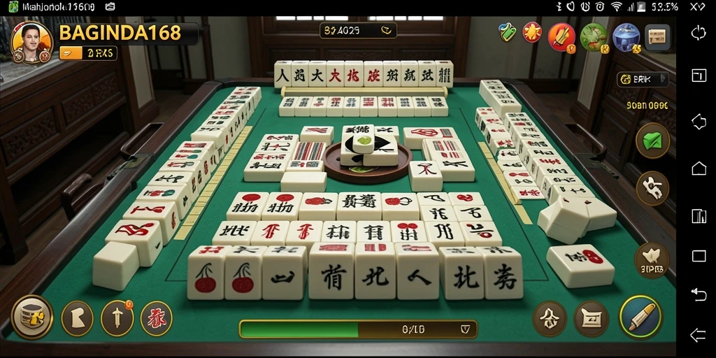 Screenshot utama BAGINDA168 menampilkan gameplay Mahjong yang seru.