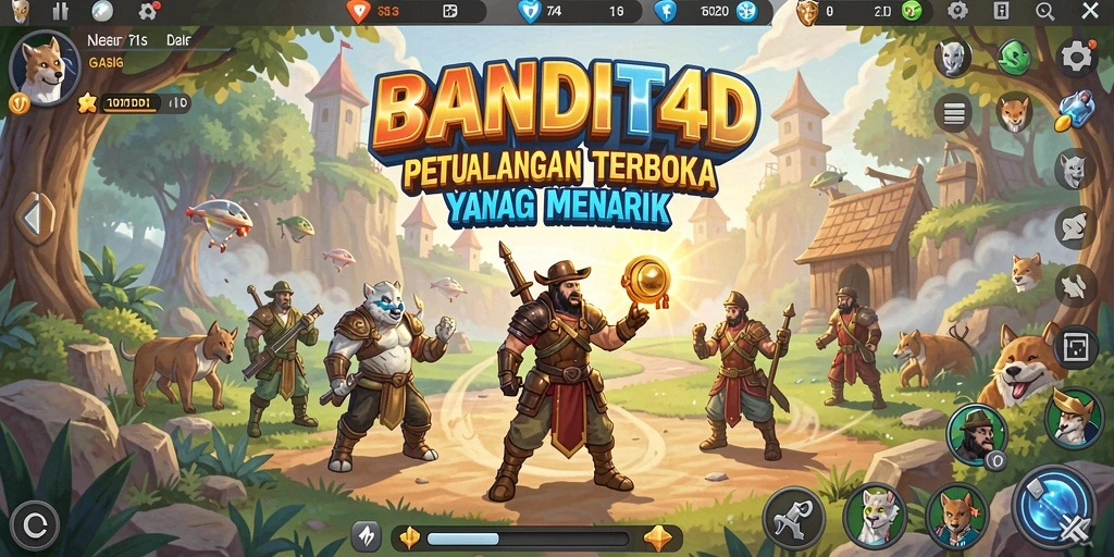 Tampilan gameplay BANDIT4D yang menampilkan eksplorasi dunia terbuka.