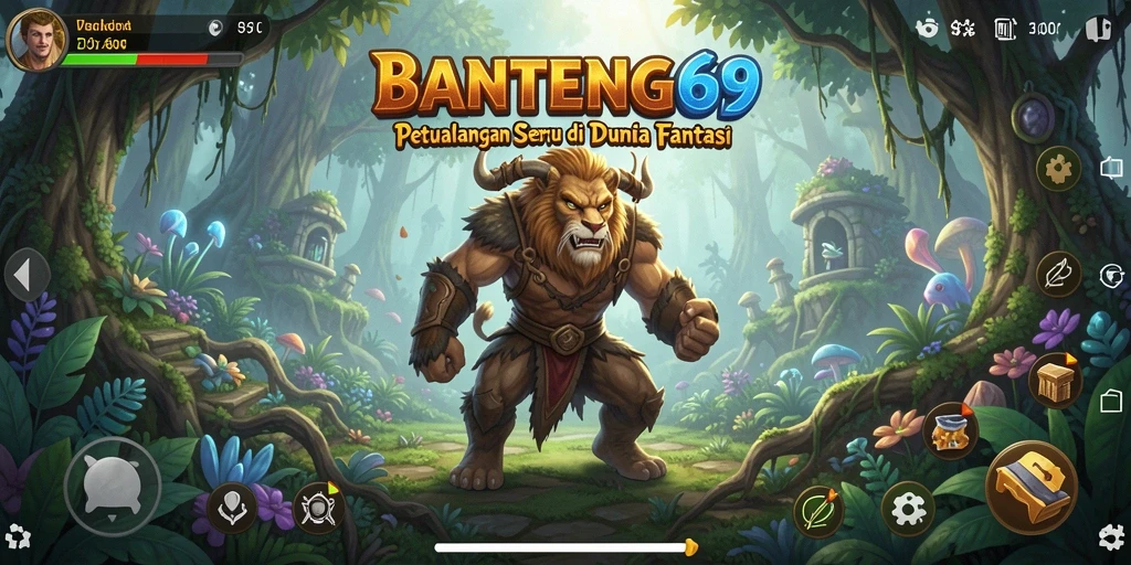Tampilan gameplay BANTENG69 saat menjelajahi dunia fantasi.