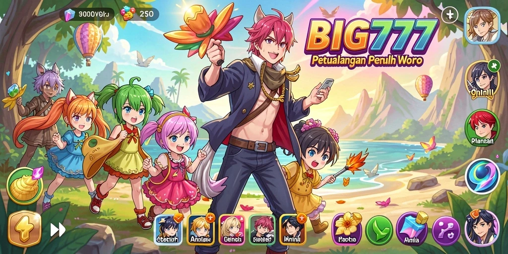 Screenshot utama BIG777 menunjukkan aksi pertarungan anime yang seru.