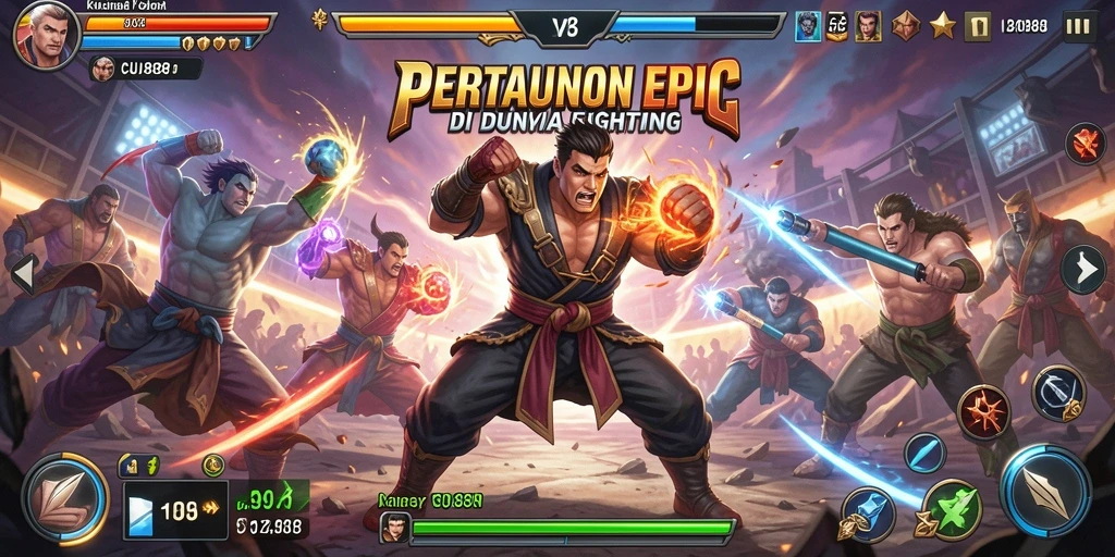 Tampilan gameplay CU888 yang penuh aksi dan pertarungan seru.