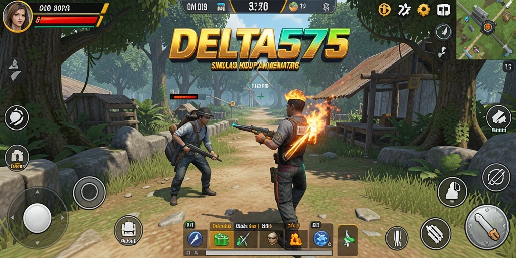 Tampilan gameplay dari DELTA575 yang menarik dan interaktif.
