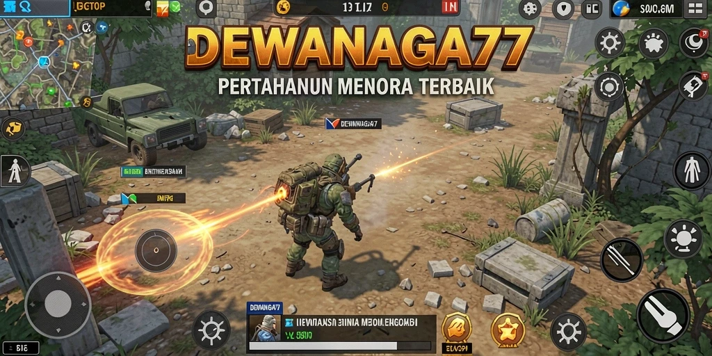 Tampilan menakjubkan dari gameplay Tower Defense di DEWANAGA77.