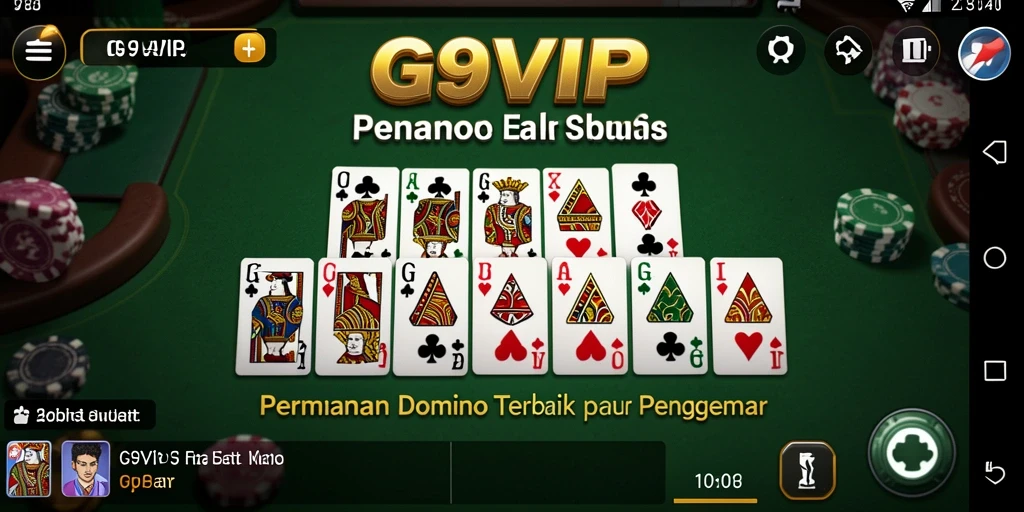 Tampilan gameplay seru G9VIP dengan berbagai mode permainan Domino.