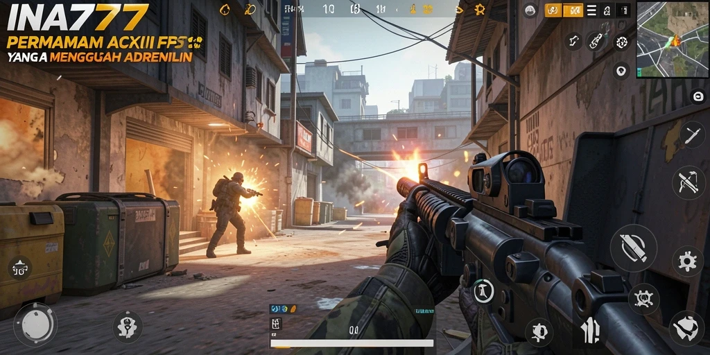 Tangkapan layar utama dari gameplay minyak FPS yang intens.