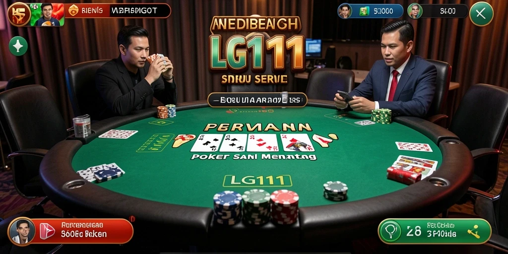 Screenshot menampilkan pemain menikmati permainan Poker yang seru.