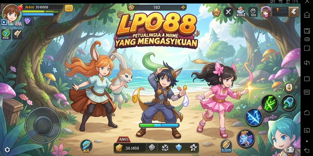 Gameplay LPO88 menampilkan petualangan karakter anime yang seru dan penuh aksi.