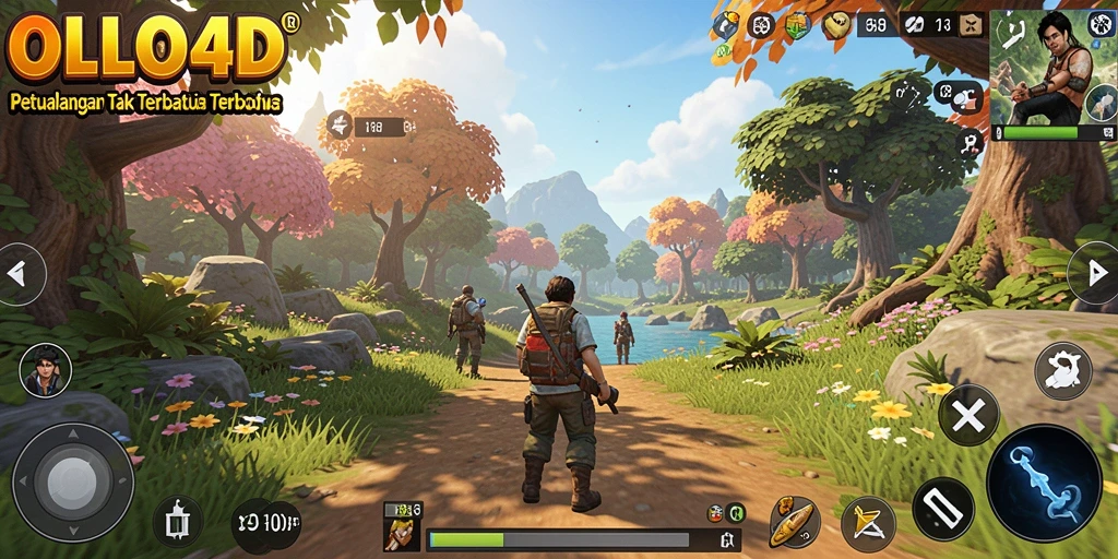 Screenshot OLLO4D menunjukkan gameplay eksplorasi dunia terbuka yang memukau.