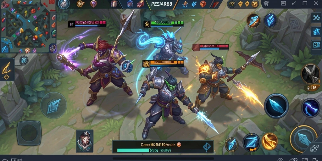 Tampilan gameplay epik di PESIAR88 penuh strategi dan aksi.