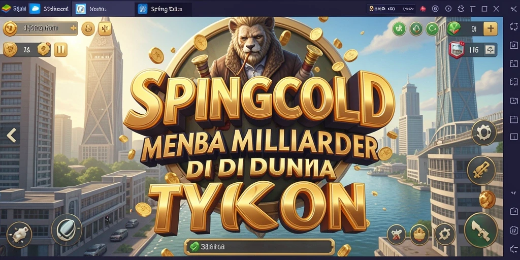 Tangkapan layar gameplay SPINGOLD menunjukkan aktivitas bisnis yang menarik.