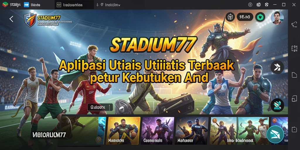 Screenshot STADIUM77 menampilkan antarmuka pengguna yang intuitif dan fitur-fitur keren.