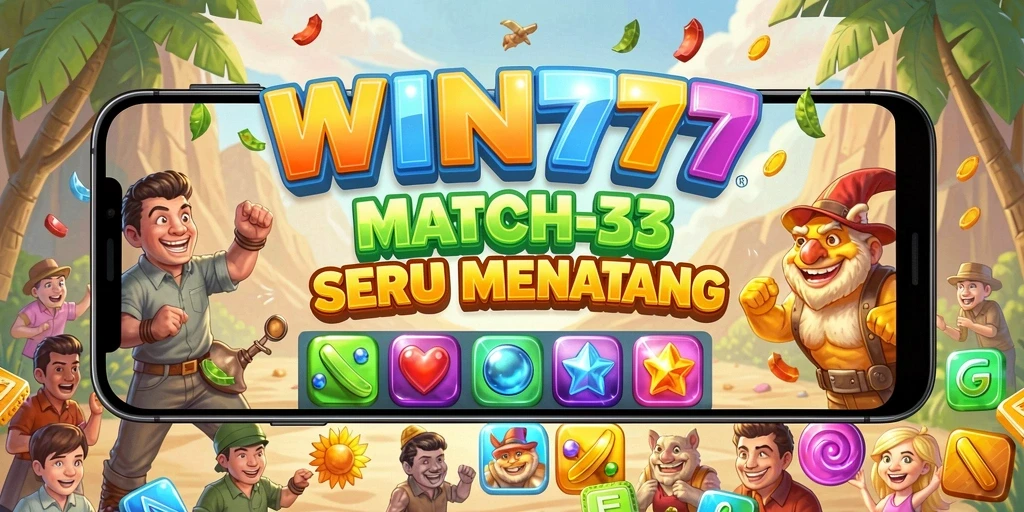 Menampilkan gameplay seru dalam permainan Match-3 yang menarik.
